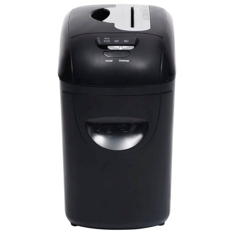 Tritadocumenti 10 Fogli Micro Taglio Nero vidaXL