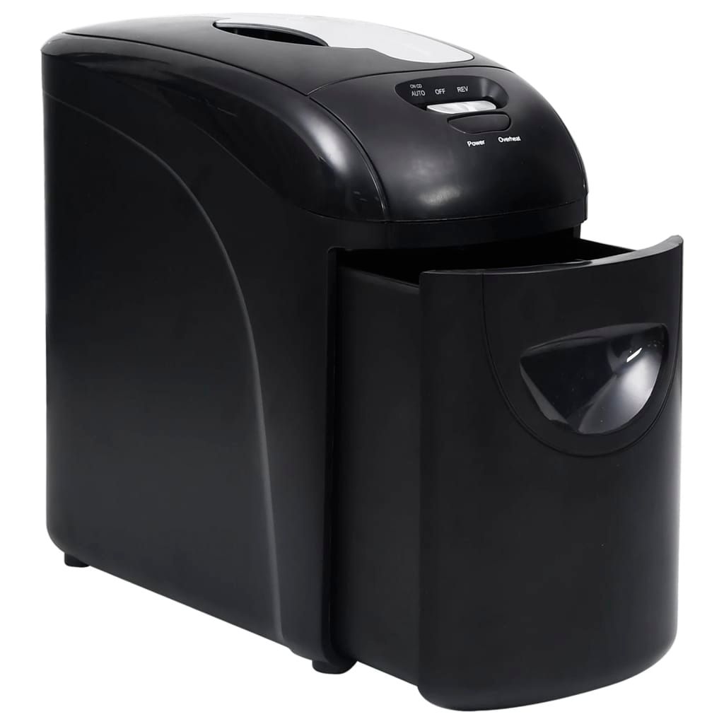 Tritadocumenti 10 Fogli Micro Taglio Nero vidaXL