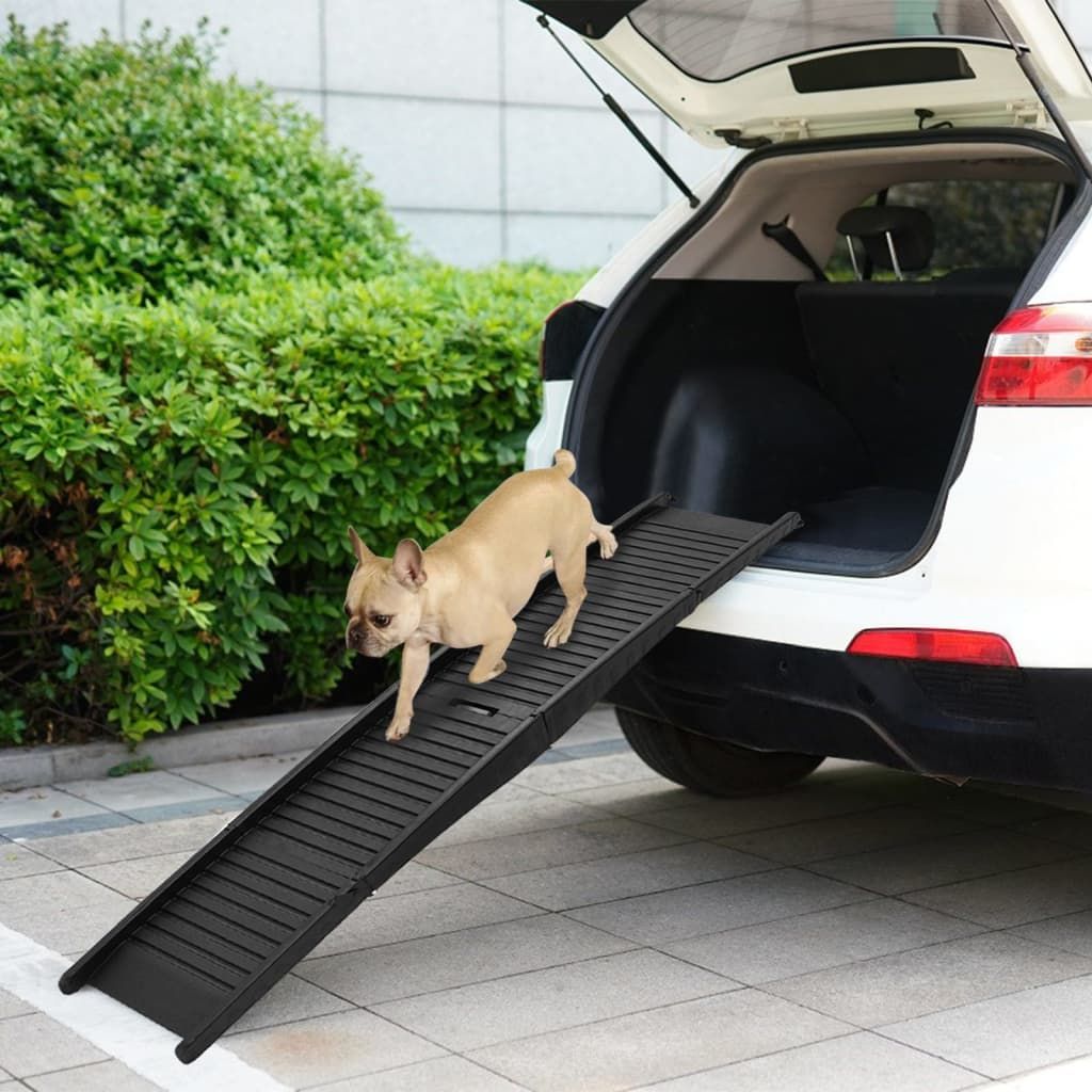 Rampa per Cani Pieghevole Nera 153x40x12,5 cm in Plastica vidaXL