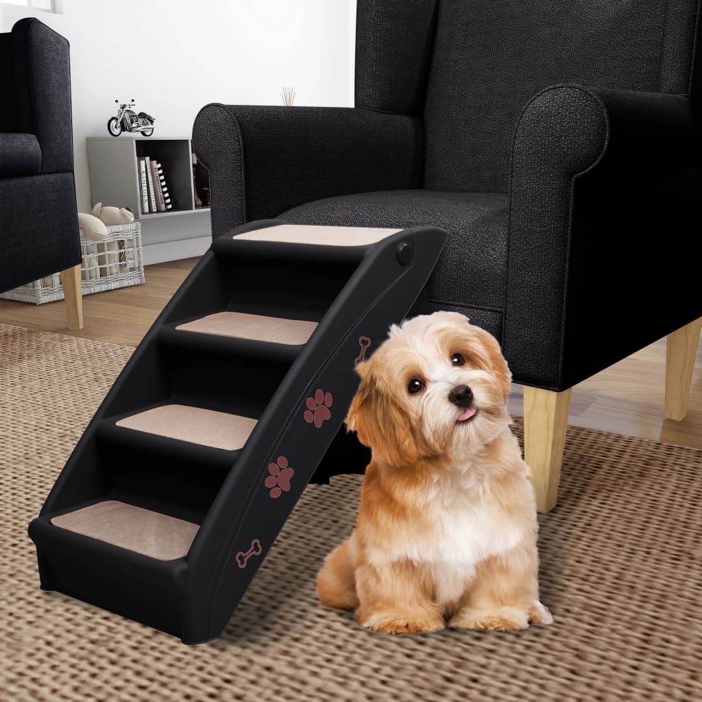 Scala Pieghevole per Cani Nera 62x40x49,5 cm vidaXL