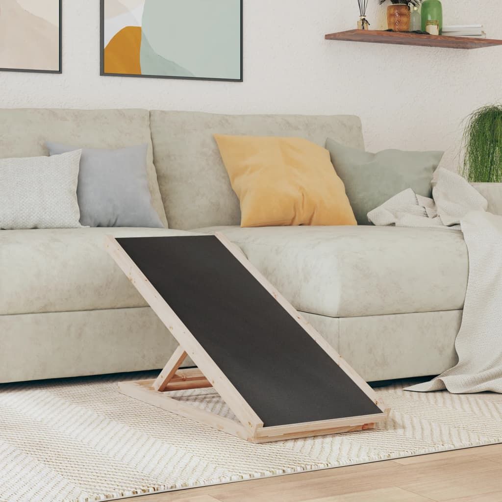 Rampa per Cani Grigia 100x40 cm in Legno Massello di Abete vidaXL