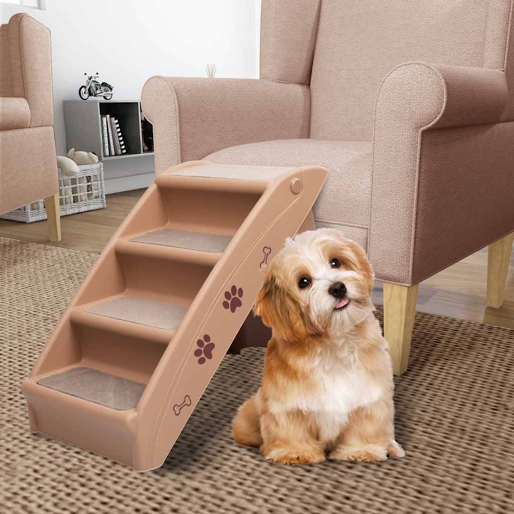 Scala Pieghevole per Cani Marrone 62x40x49,5 cm vidaXL