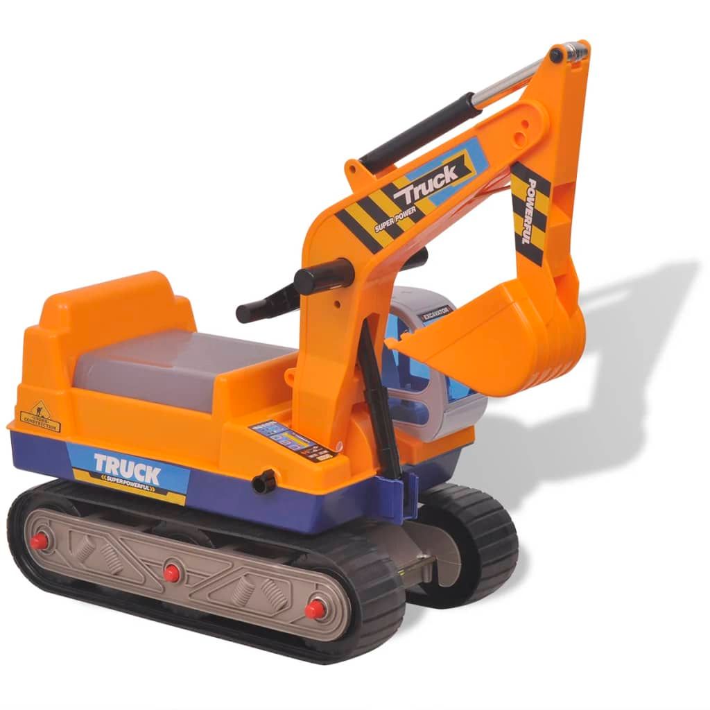 Escavatore Cavalcabile in Plastica Giallo vidaXL