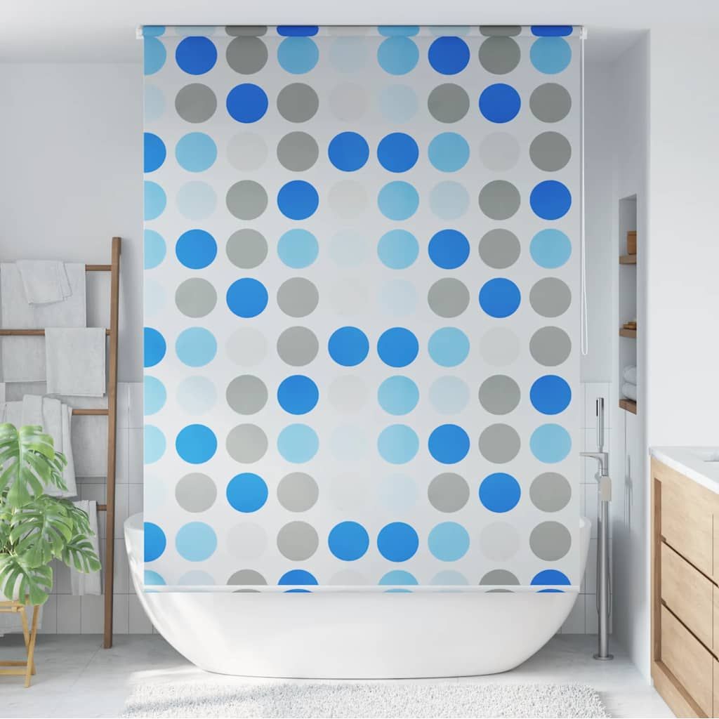 Tenda a Rullo per Doccia 140x240 cm con Motivo a Cerchi vidaXL