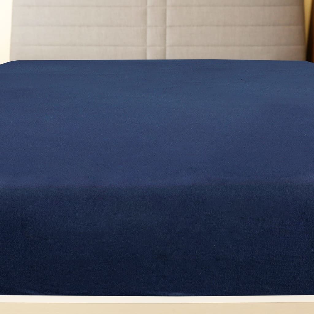 Lenzuola con Angoli Jersey 2pz Blu Marino 90x200 cm Cotone vidaXL