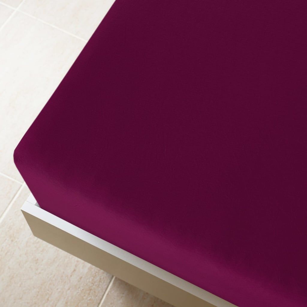 Lenzuolo con Angoli Jersey Bordò 140x200 cm Cotone vidaXL