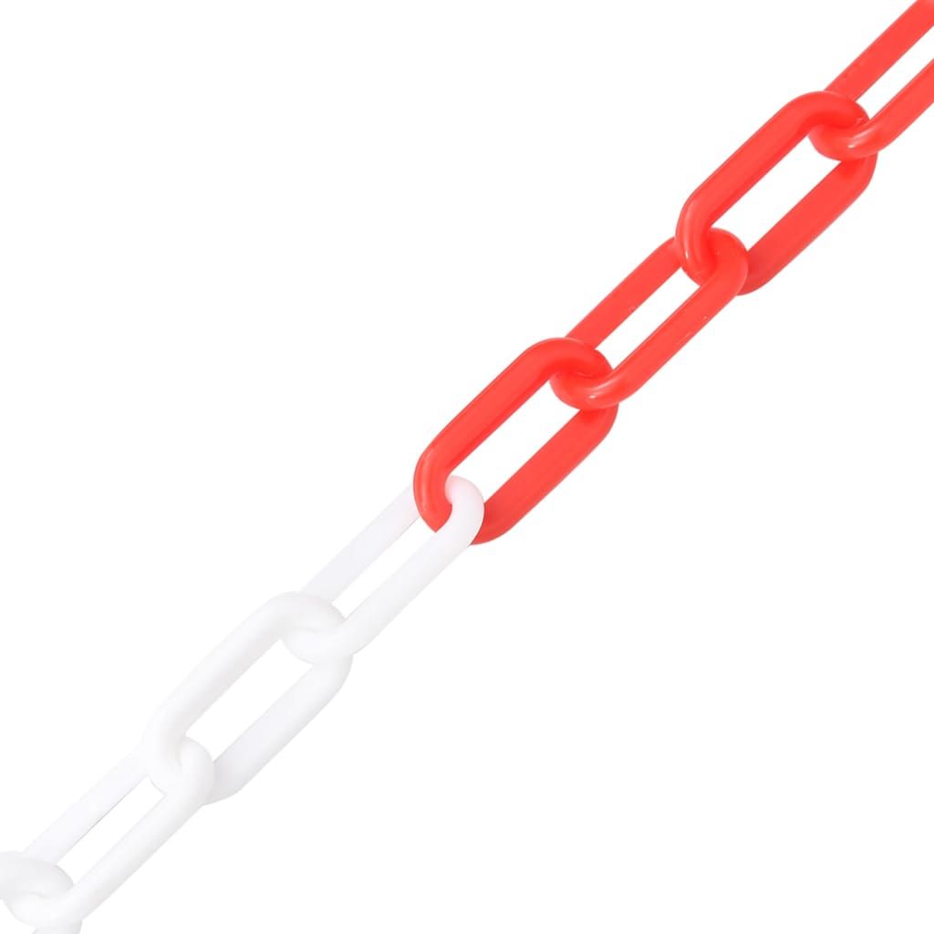 Catena Segnaletica Rossa e Bianca 30 m Ø8 mm in Plastica vidaXL