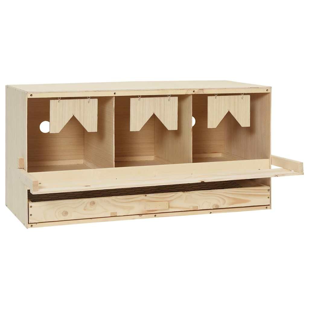 Casetta Cova per Galline 3 Scomparti 72x33x38 cm Legno di Pino vidaXL