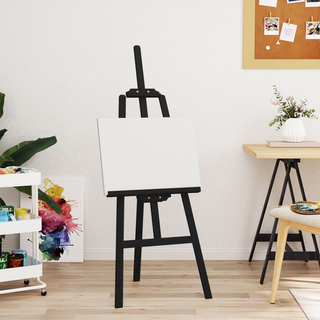 Cavalletto Nero 53,5x95x127 cm in Legno Massello di Pino vidaXL