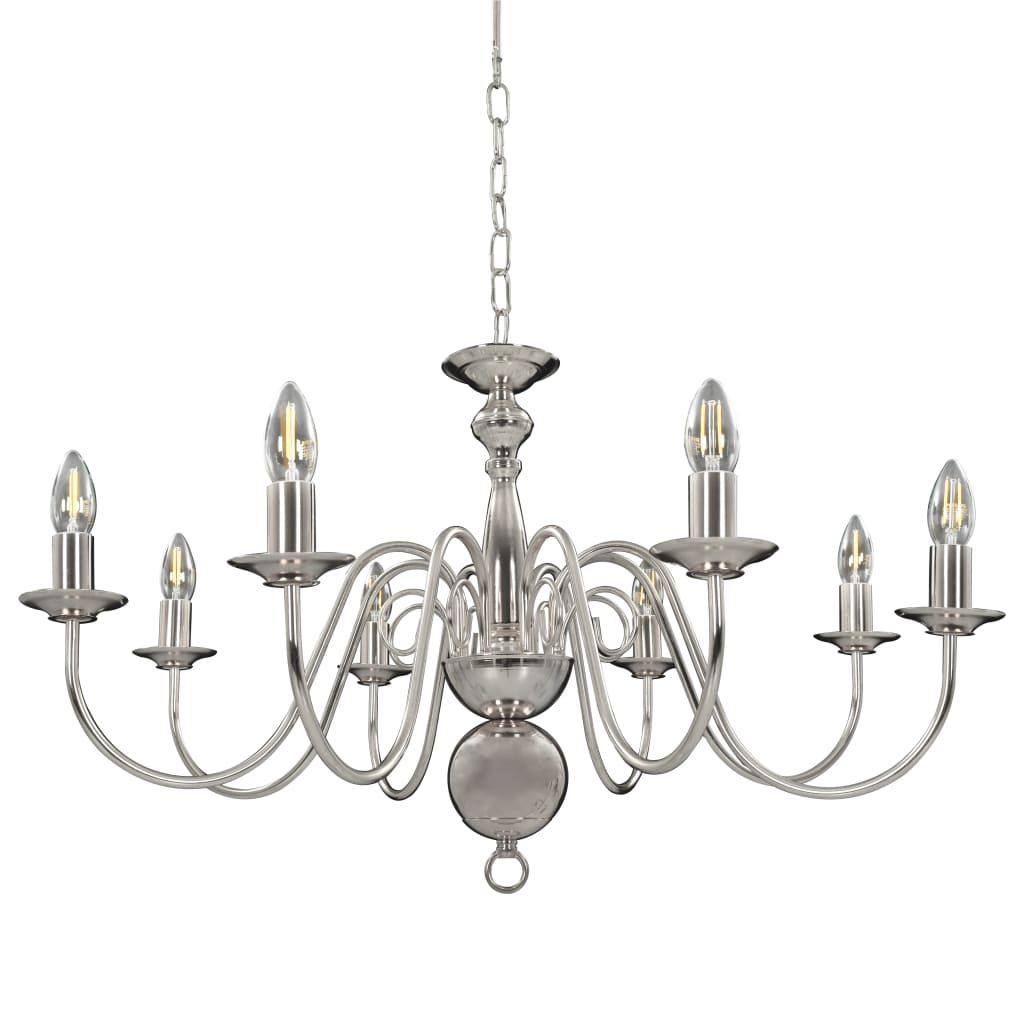 Lampadario Argento con 8 Lampadine E14 vidaXL
