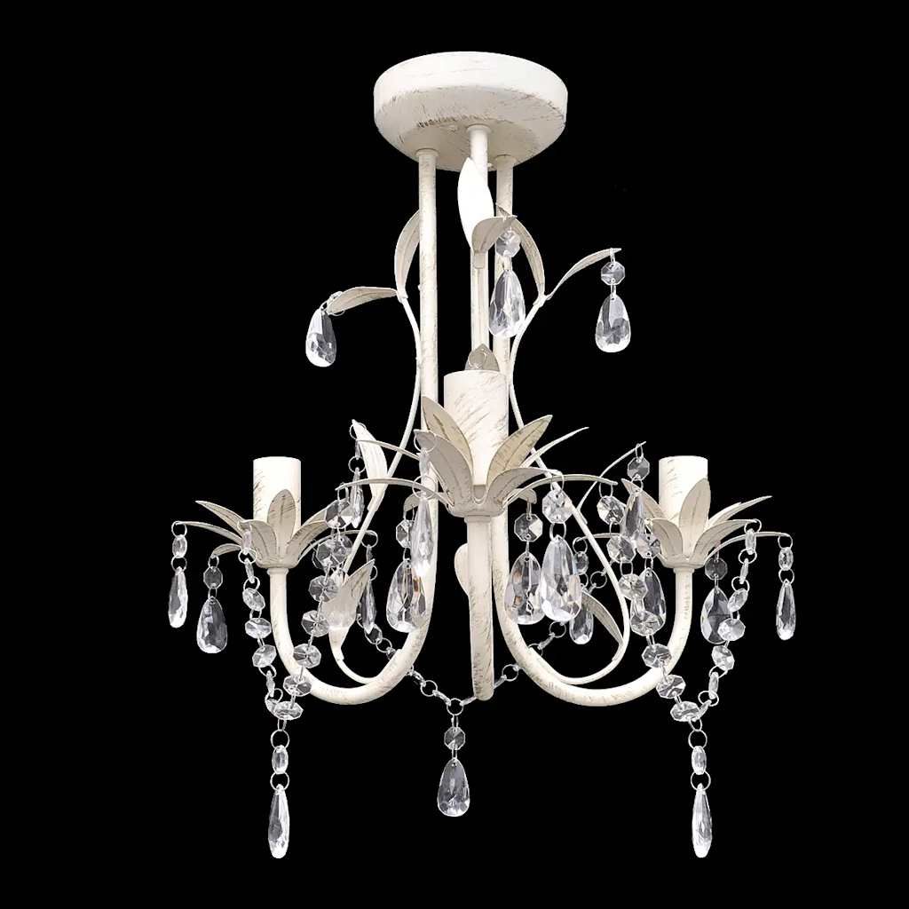 Lampadario da Soffitto Cristallo Elegante Bianco vidaXL