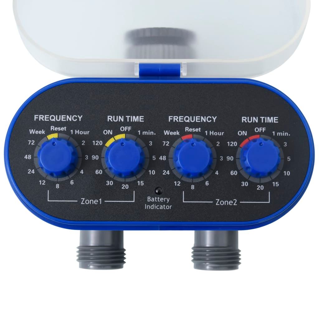 Timer per Irrigazione Doppia Uscita con Valvole a Sfera vidaXL