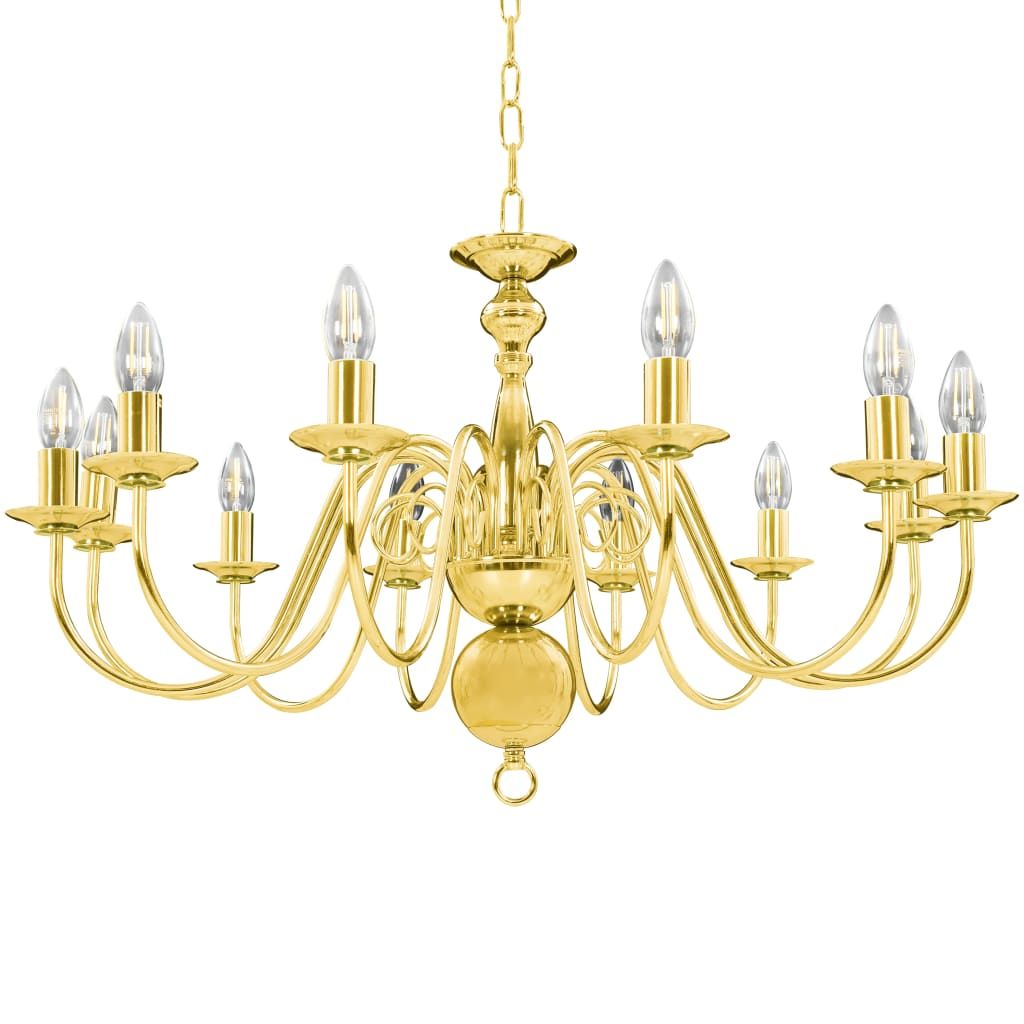 Lampadario Dorato per 12 Lampadine E14 vidaXL