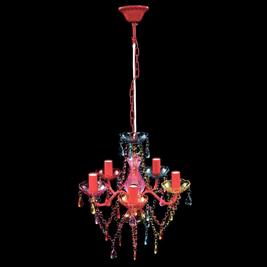 Lampadario in Cristallo 5 Lampadine Multicolore vidaXL