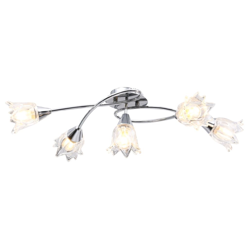 Lampadario con Paralumi in Vetro per 5 Lampadine E14 Tulipano vidaXL
