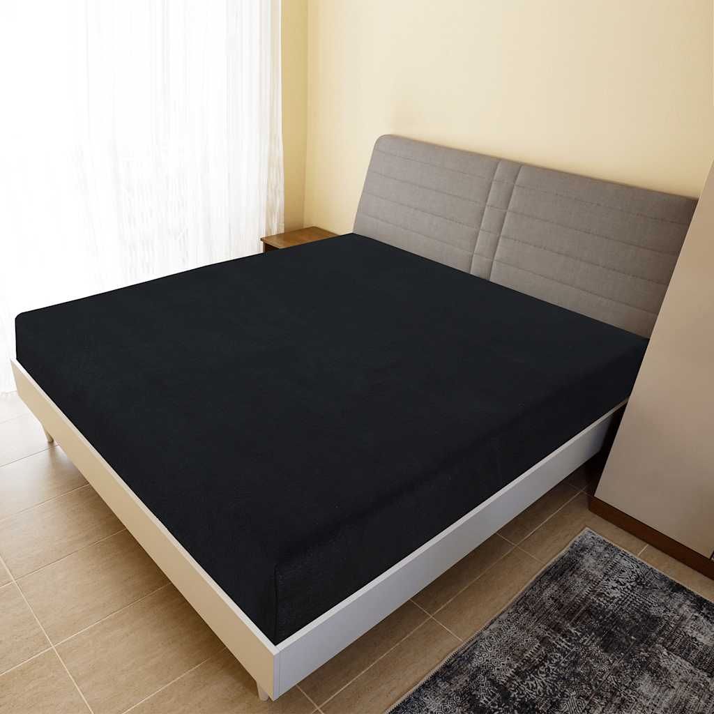 Lenzuola con Angoli Jersey 2pz Nero 180x200 cm Cotone vidaXL