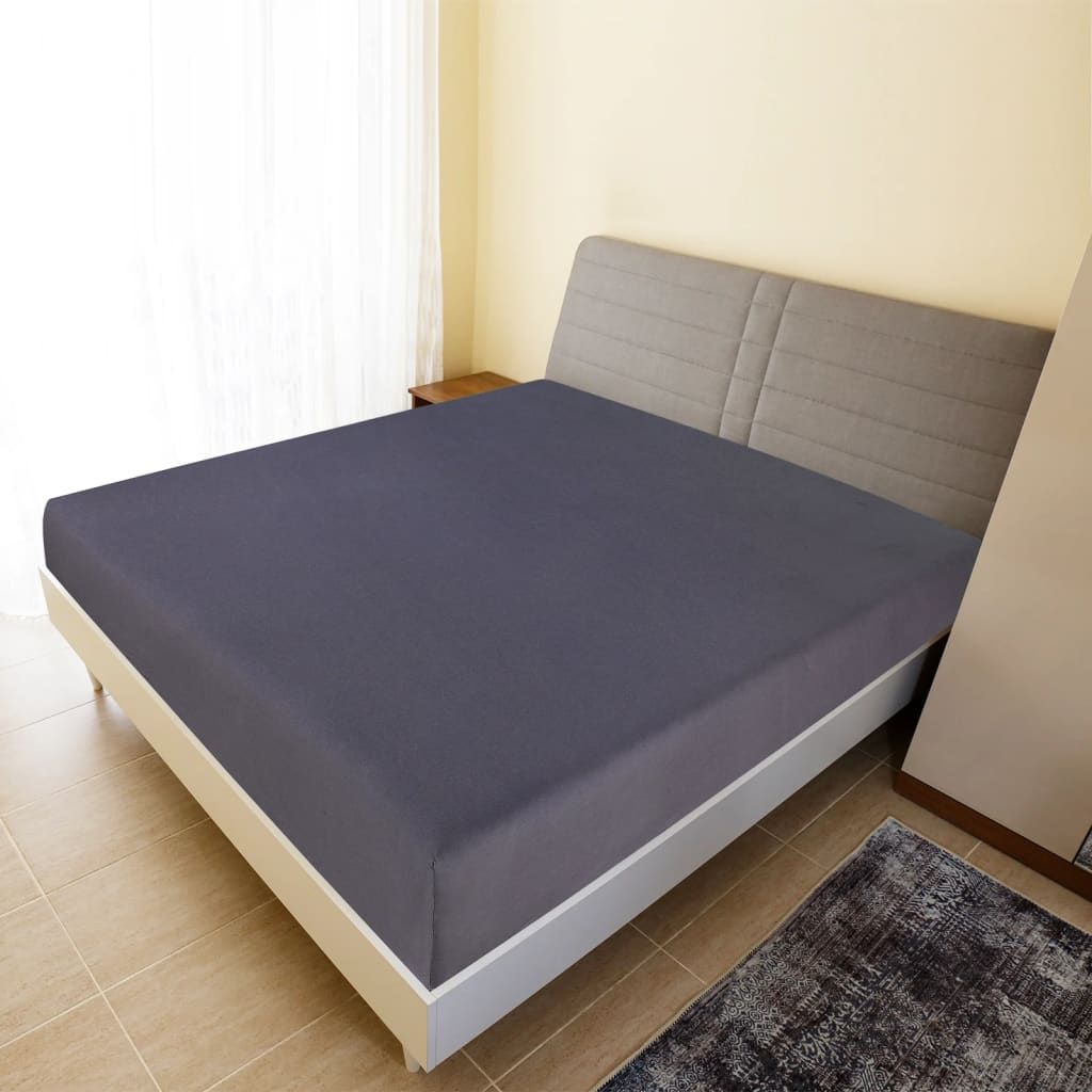 Lenzuolo con Angoli Jersey Antracite 100x200 cm Cotone vidaXL