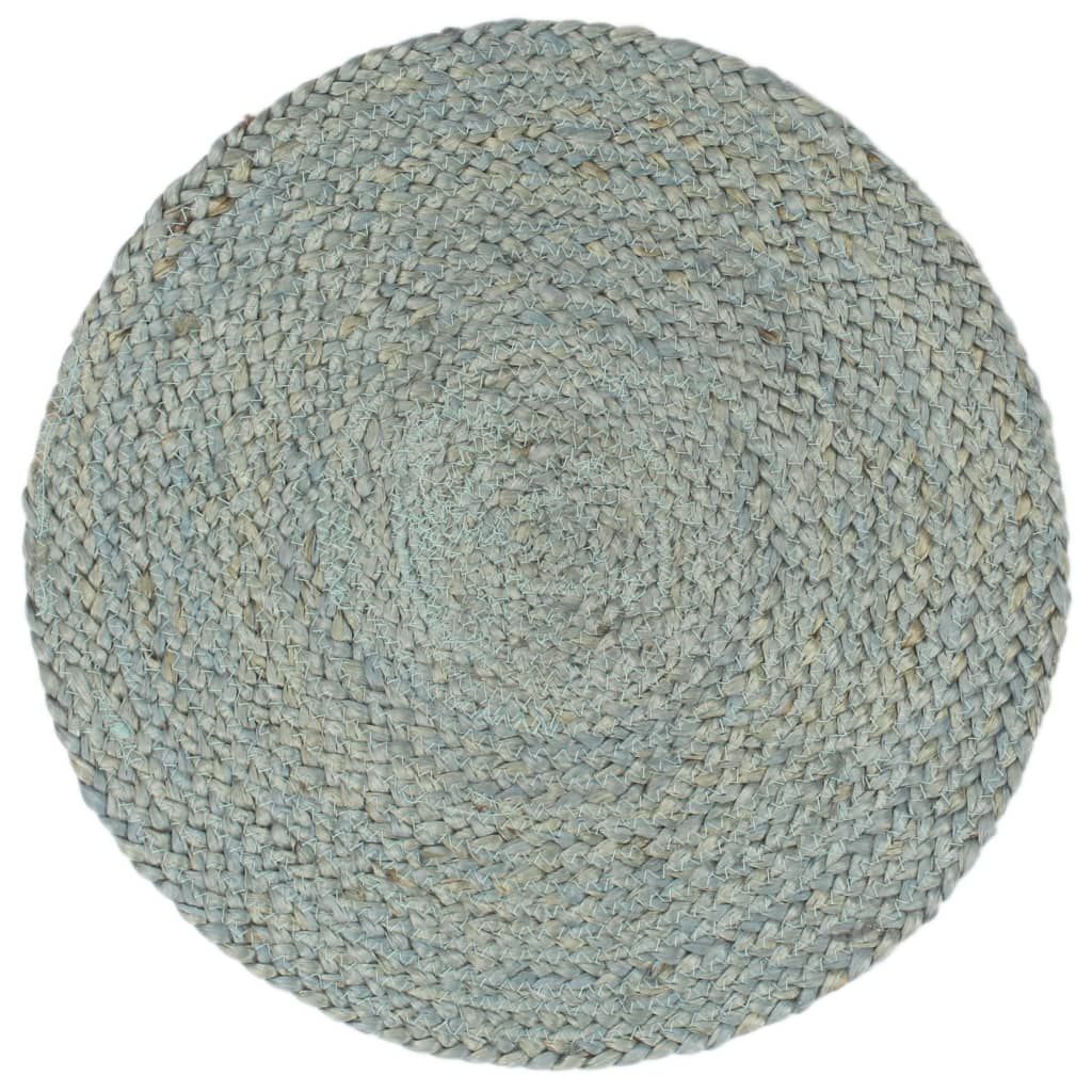 Tovagliette 4 pz Verde Oliva Neutro 38 cm Rotonde in Juta vidaXL