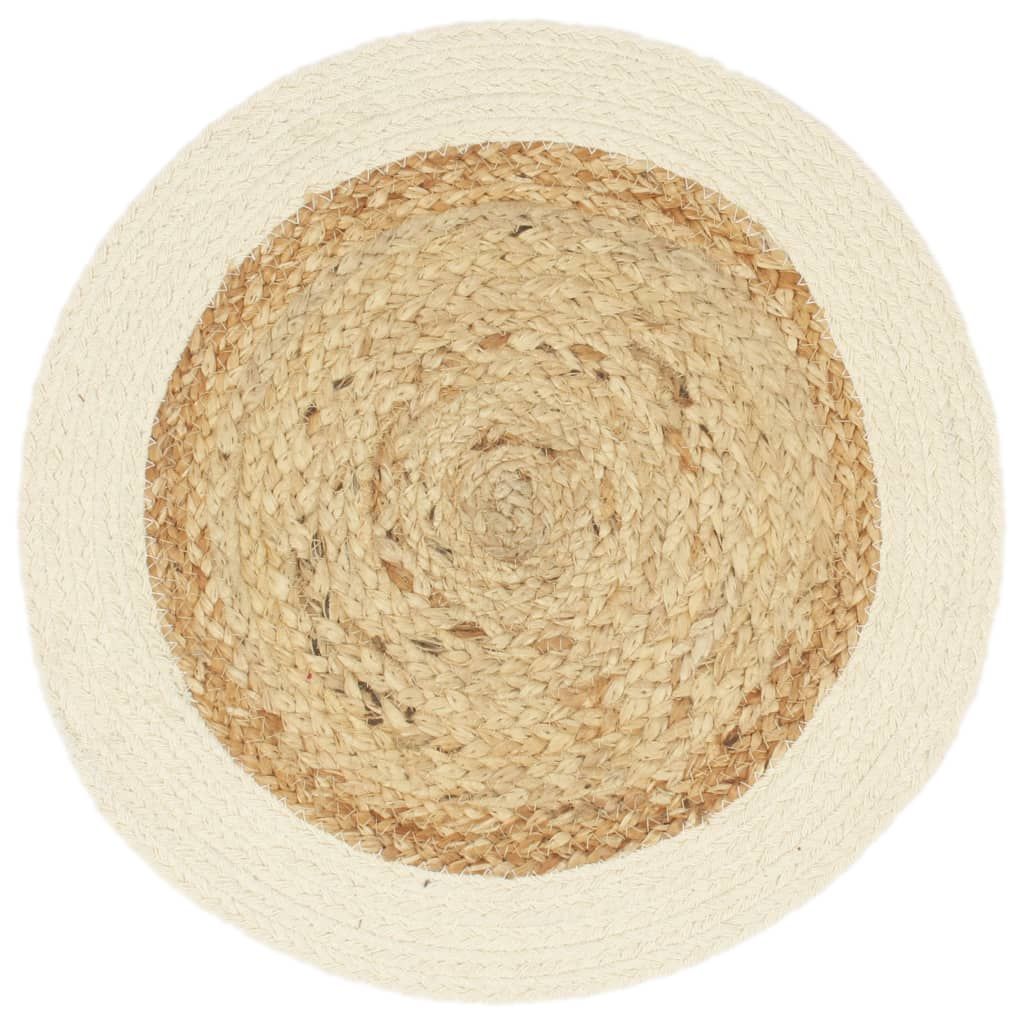Tovagliette 4 pz Naturale Neutro 38 cm Rotonde in Juta e Cotone vidaXL