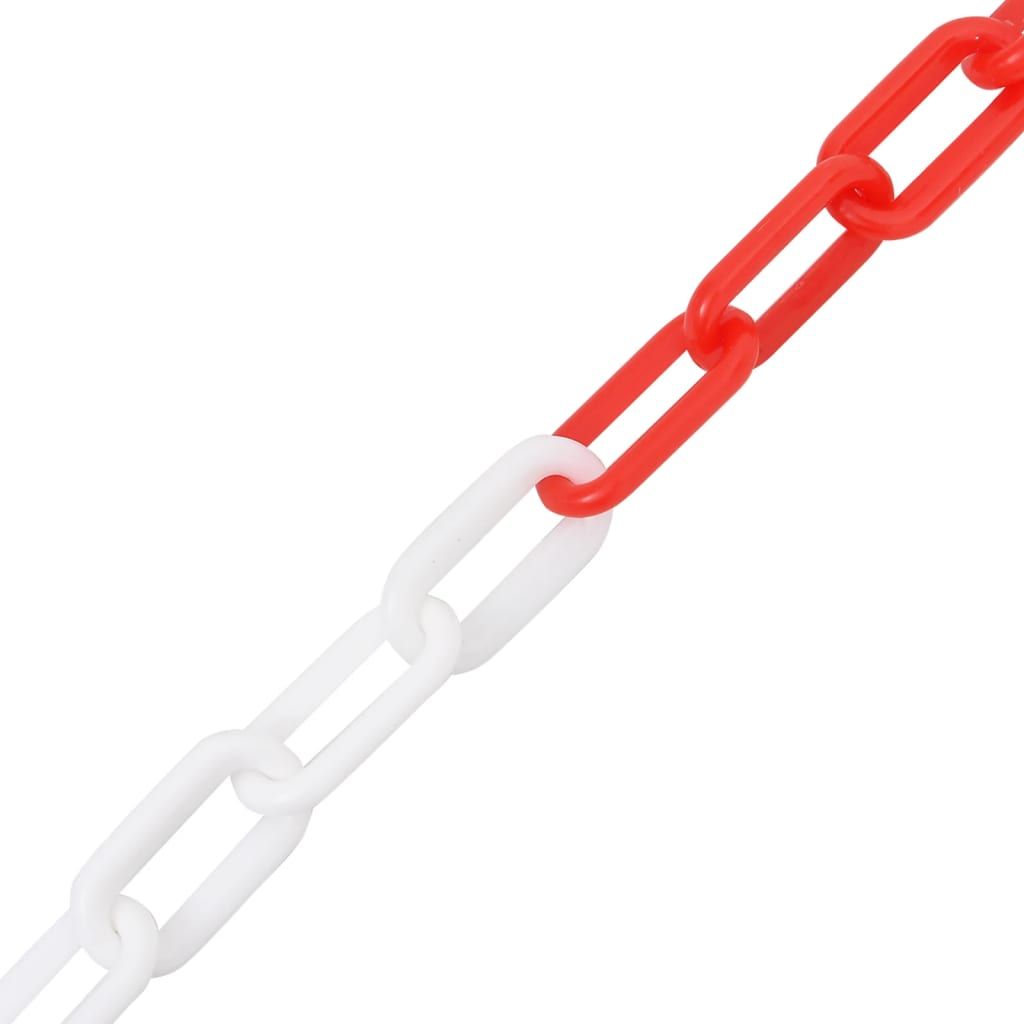 Catena Segnaletica Rossa e Bianca 30 m Ø4 mm in Plastica vidaXL