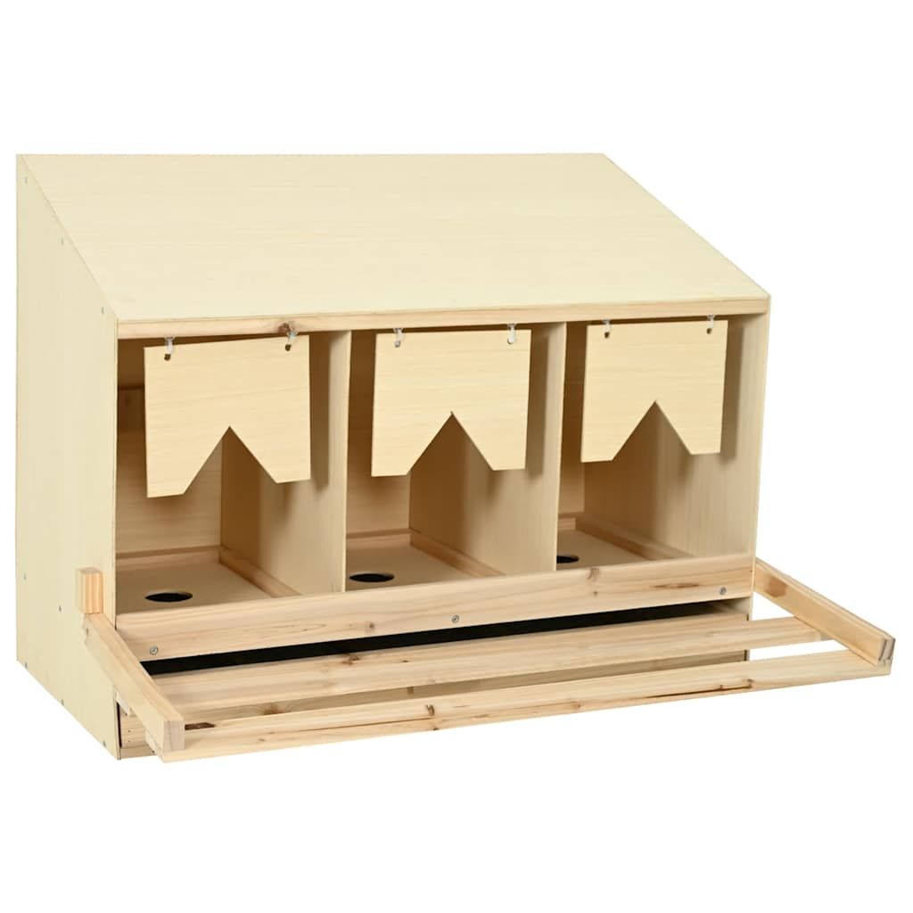 Casetta Cova per Galline 3 Scomparti 93x40x65 cm Legno di Pino vidaXL