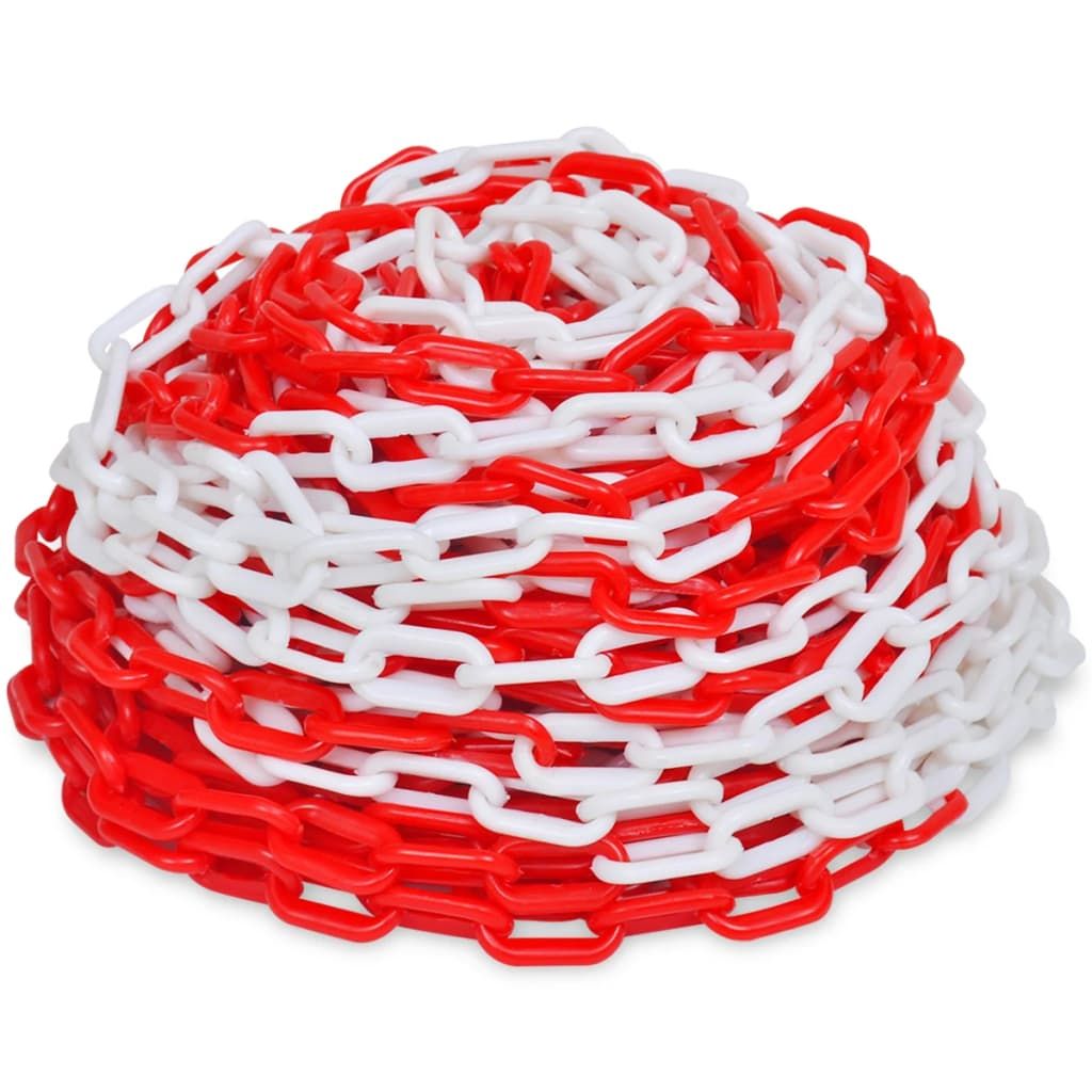 Catene di Sicurezza Traffico 2 pz Rosso e Bianco Plastica 30 m vidaXL
