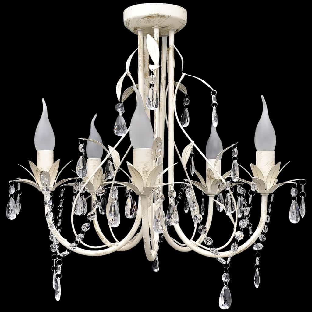 Lampada da Soffitto Lampadario in Cristallo con 5 Portalampade vidaXL