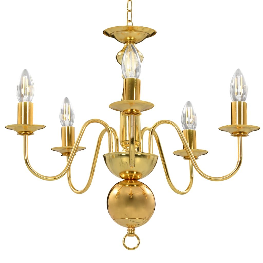 Lampadario Oro 5 Lampadine Attacco E14 vidaXL