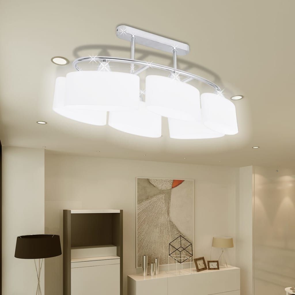 Lampade da Soffitto Ellissoidali 4 pz Paralume in Vetro E14 vidaXL