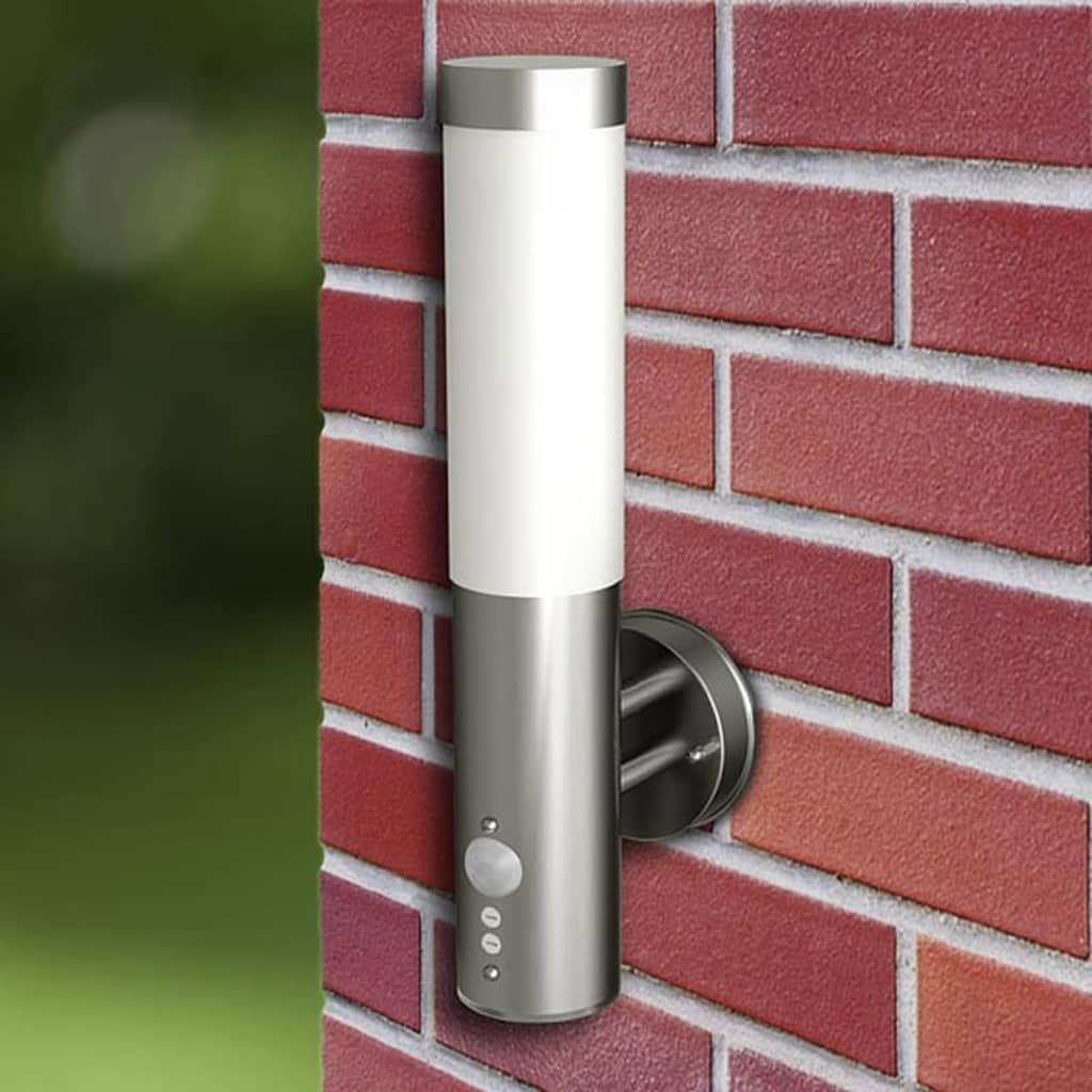 Lampade da parete per esterni 2 pezzi con sensore di movimento in acciaio inossidabile vidaXL