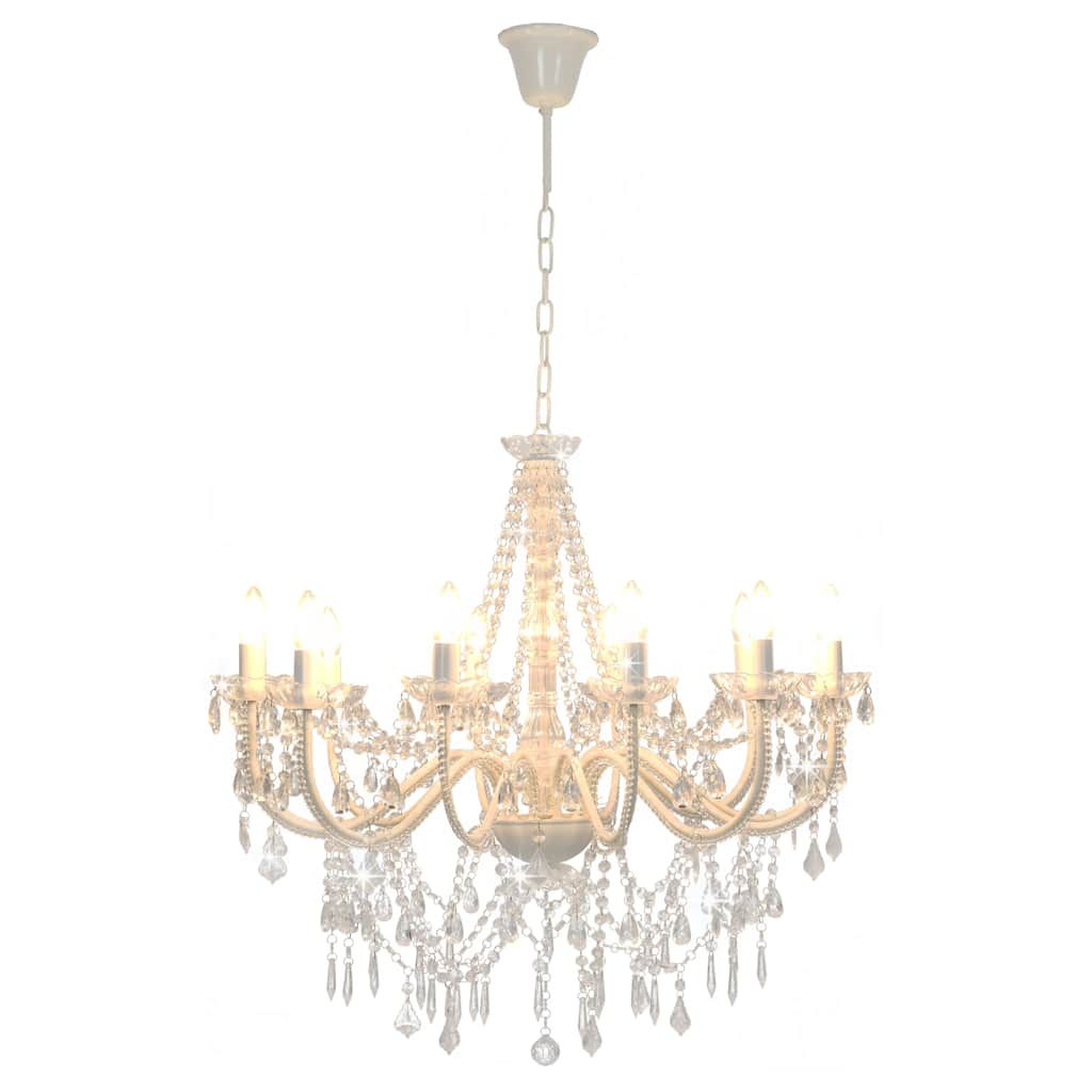 Lampadario con Perline Bianco 12 Lampadine E14 vidaXL