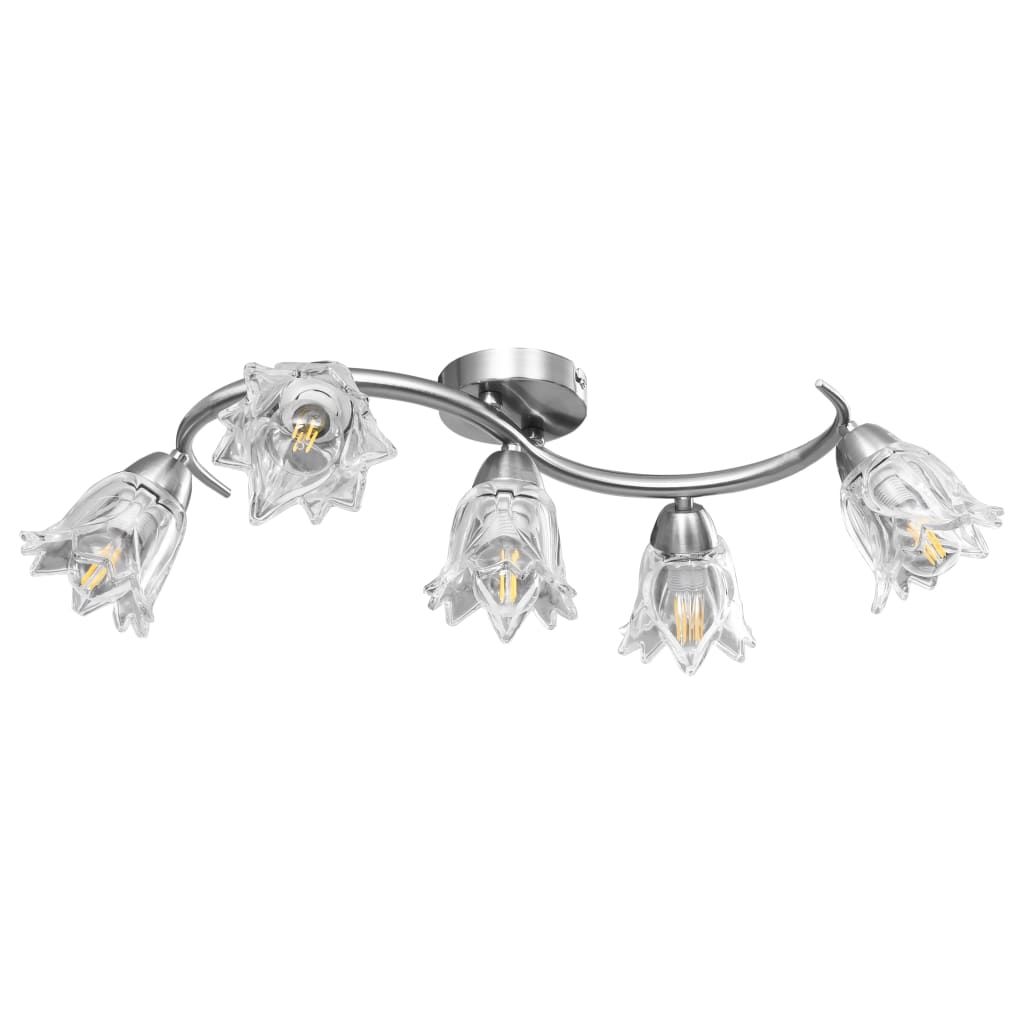 Lampadario con Paralumi in Vetro per 5 Lampadine E14 Tulipano vidaXL