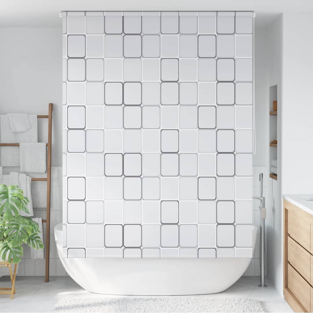 Tenda a Rullo per Doccia 140x240 cm Quadrati vidaXL