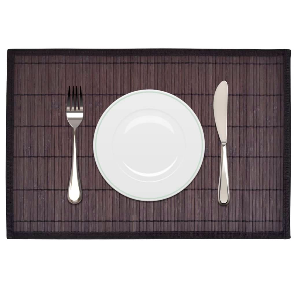 Tovagliette in Bambù 6 pz 30 x 45 cm Marrone Scuro vidaXL