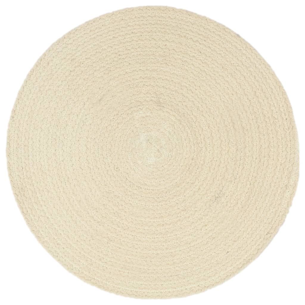 Tovagliette 4 pz Naturale Neutro 38 cm Rotonde in Cotone vidaXL