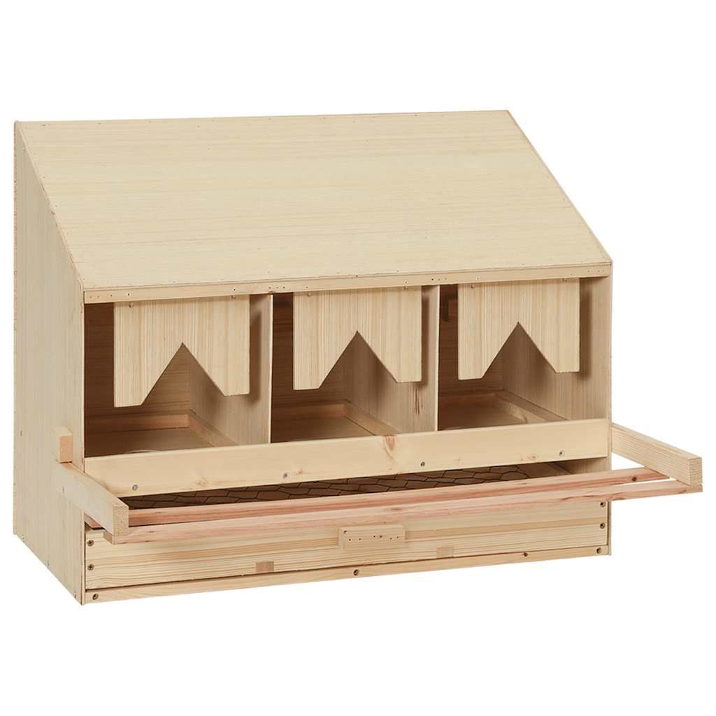 Casetta Cova per Galline 3 Scomparti 72x33x54 cm Legno di Pino vidaXL