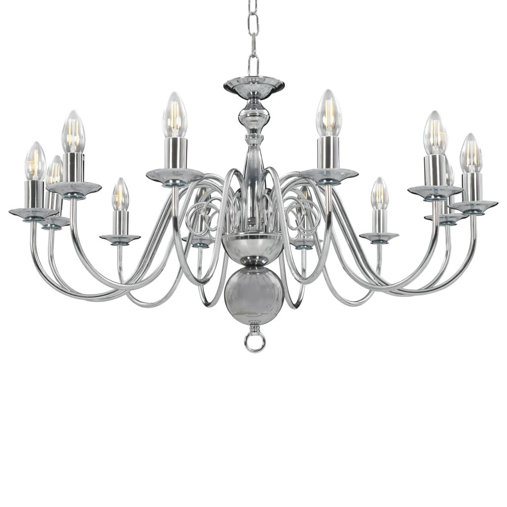 Lampadario Argento 12 Lampadine Attacco E14 vidaXL