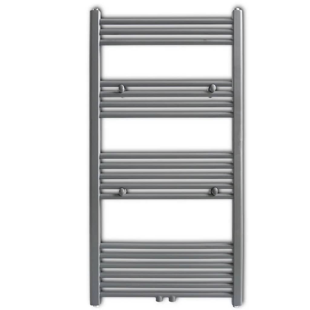 Radiatore Centrale Portasciugamano Dritto Grigio 600 x 1160 mm vidaXL
