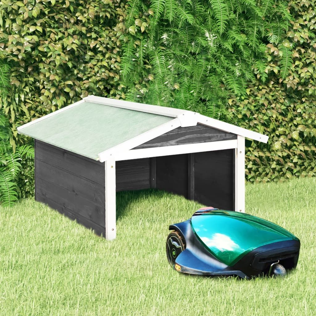 Casetta per Tosaerba Robotizzato 72x87x50cm Grigia Bianca Abete vidaXL