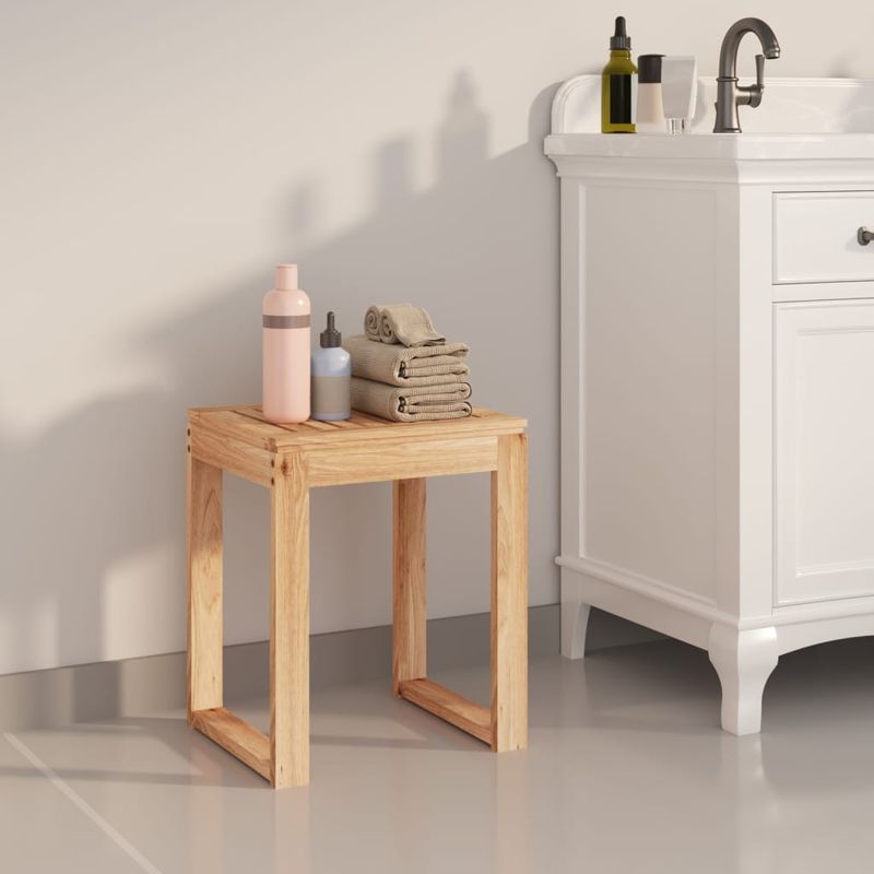 Sgabello da Bagno 40x30x46 cm in Legno Massello di Noce vidaXL