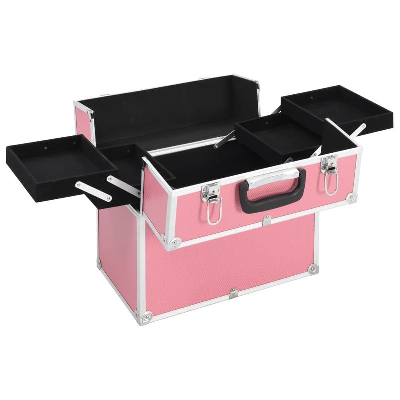 Valigia per Cosmetici 38x23x34 cm Rosa in Alluminio vidaXL