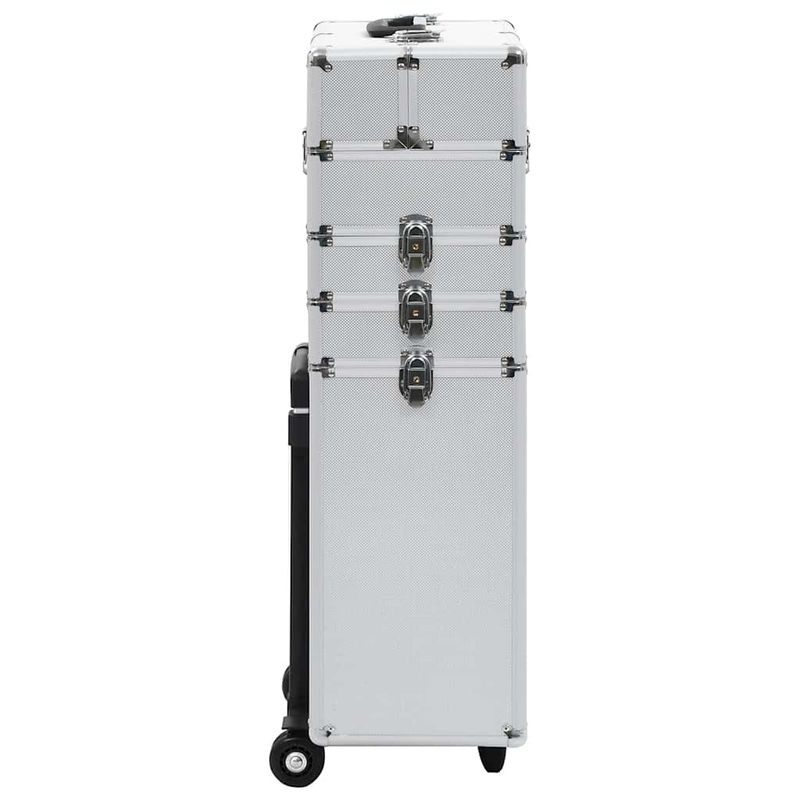 Valigia Trolley per Cosmetici in Alluminio Argento vidaXL