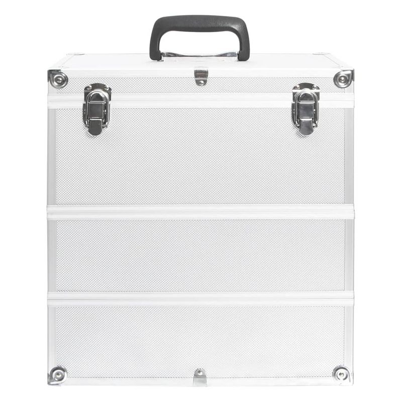 Valigia per Cosmetici 37x24x40 cm Argento in Alluminio vidaXL