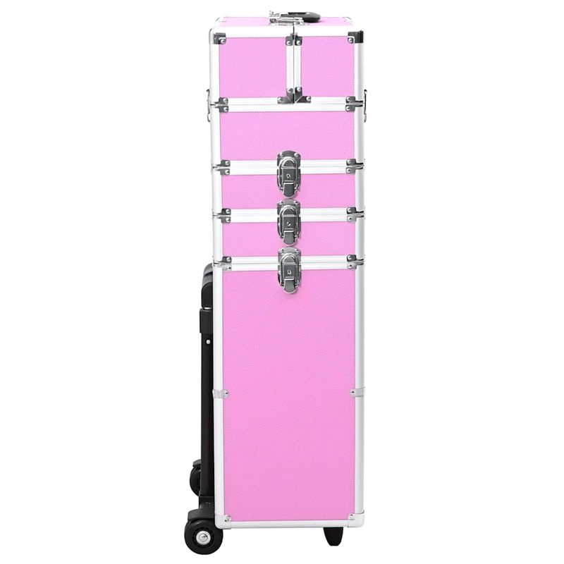 Valigia Trolley per Cosmetici Alluminio Rosa vidaXL