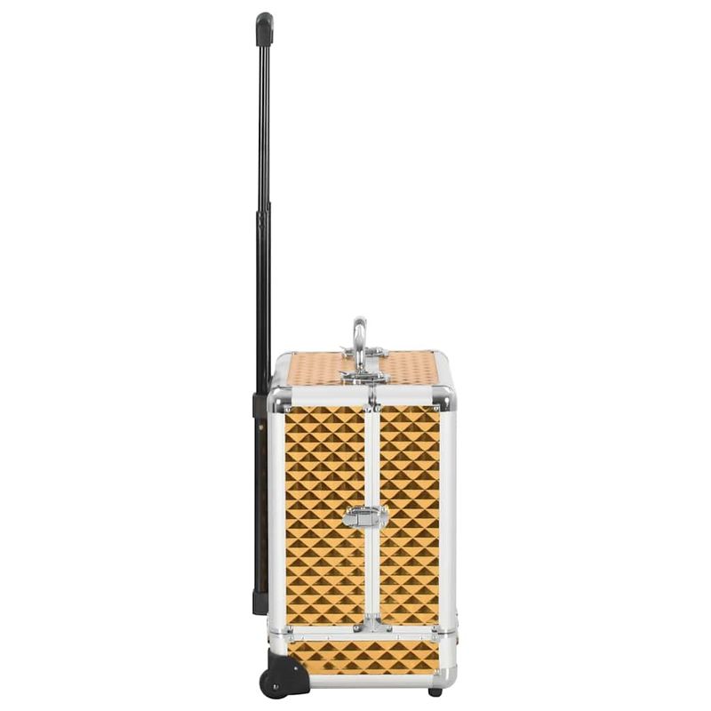 Valigia Trolley per Cosmetici 35x29x45 cm Oro in Alluminio vidaXL