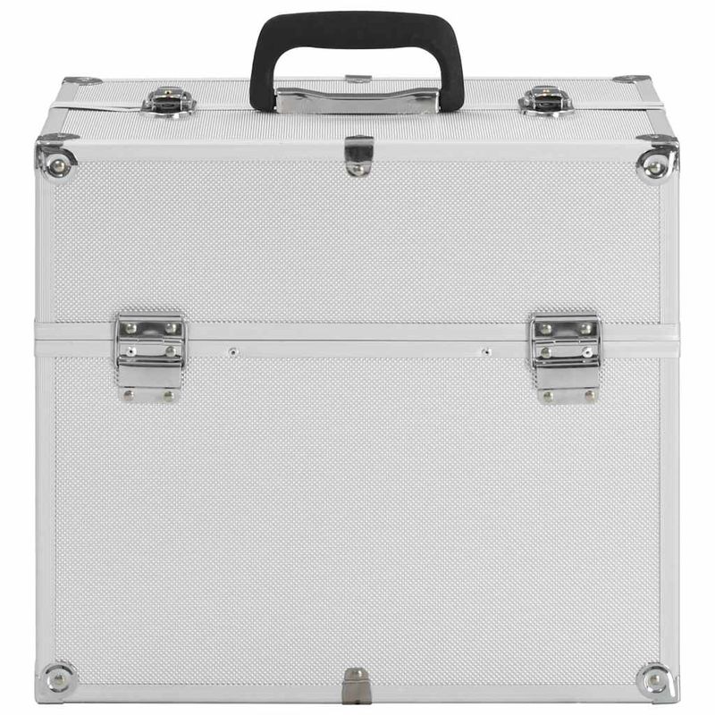 Valigia per Cosmetici 38x23x34 cm Argento in Alluminio vidaXL