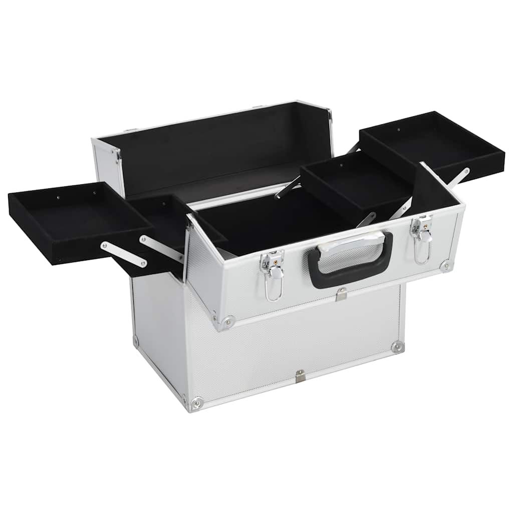 Valigia per Cosmetici 38x23x34 cm Argento in Alluminio vidaXL