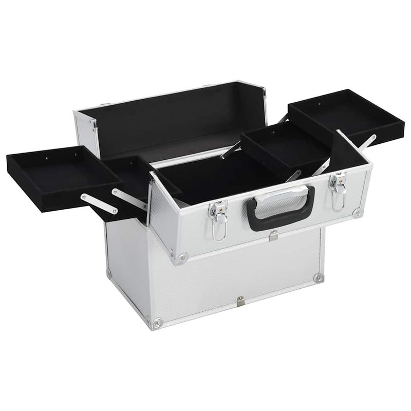 Valigia per Cosmetici 38x23x34 cm Argento in Alluminio vidaXL