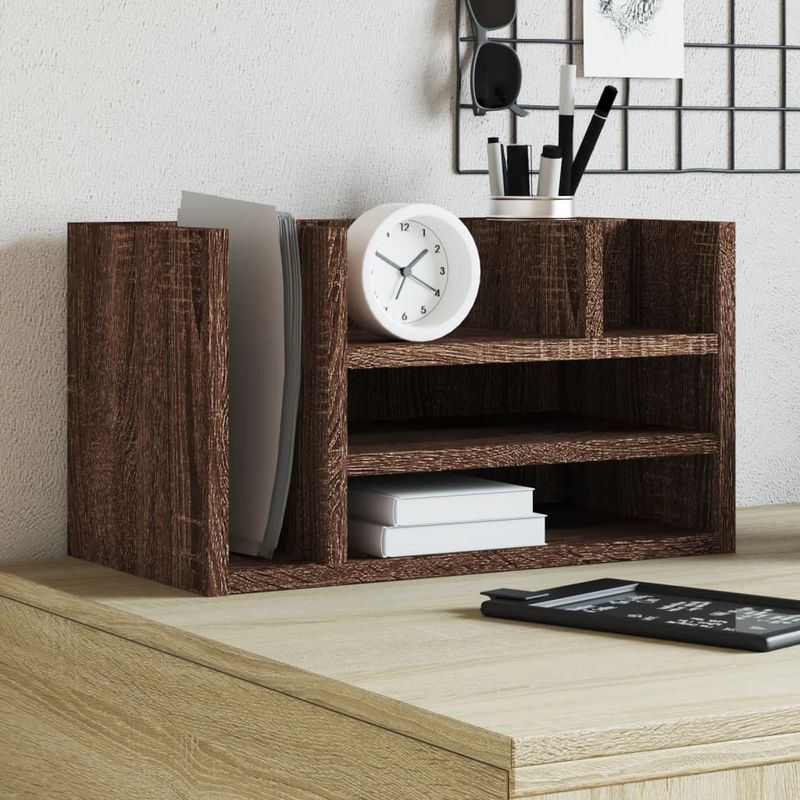 Organizer Scrivania Rovere Marrone 44,5x24x25 Legno Multistrato vidaXL