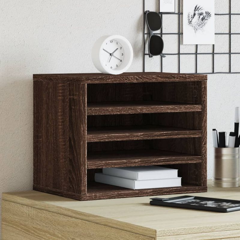 Organizer Scrivania Rovere Marrone 36x26x29,5 Legno Multistrato vidaXL